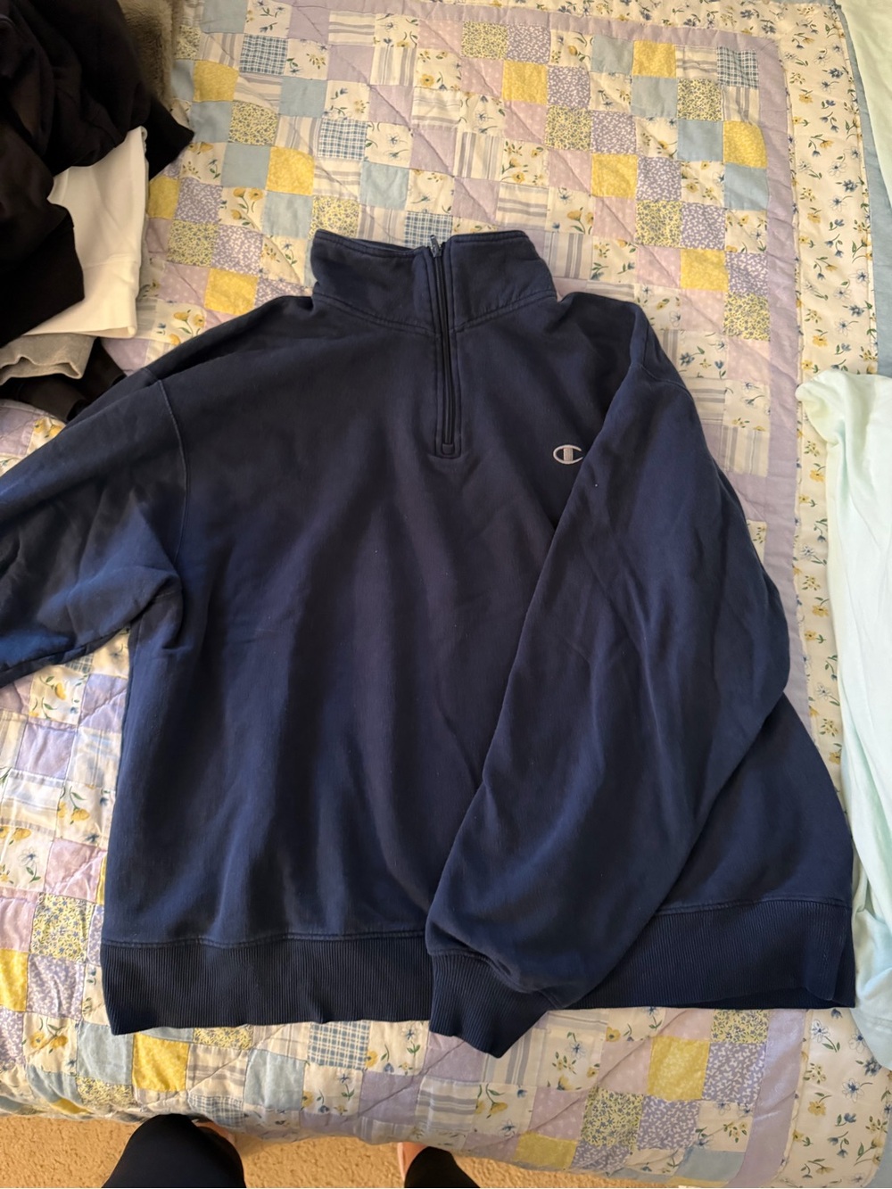 Champion Men's Navy Half-Zip Pullover Sweatshirt